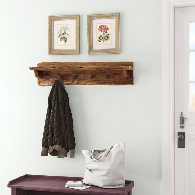 Foundry Select Bexton Live Edge Wall Mounted Coat Rack & Reviews Wayfair